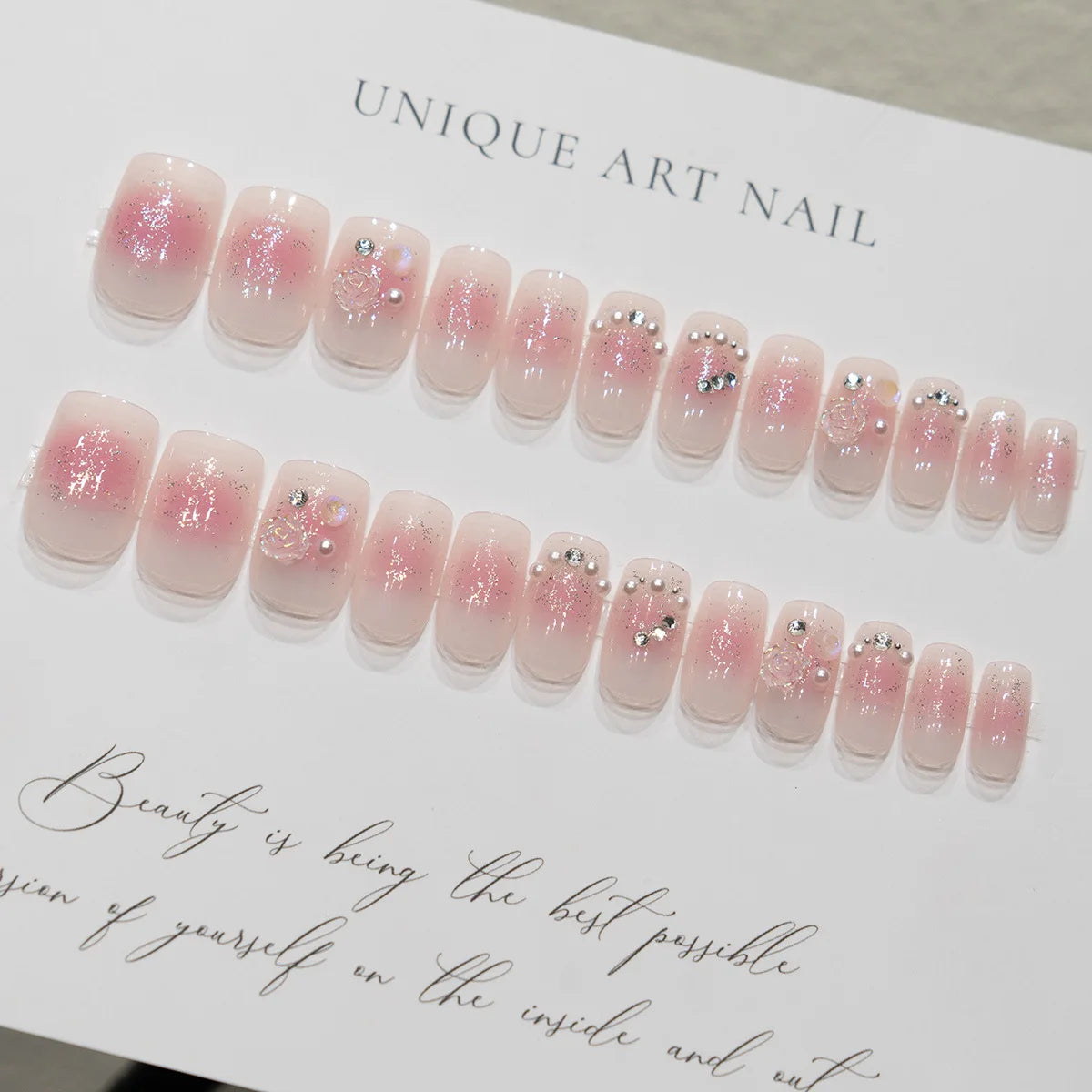 24 PCs Fake Nails with 1 Nail Glue and 1 Nail File